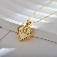 Simple Style Heart Shape Copper Zircon Pendant Necklace In Bulk sku image 3