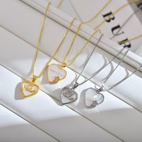 Simple Style Heart Shape Copper Zircon Pendant Necklace In Bulk main image 9