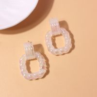 1 Pair British Style Heart Shape Frill Plastic/resin Earrings sku image 2