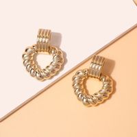 1 Pair British Style Heart Shape Frill Plastic/resin Earrings sku image 6