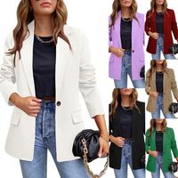 Women's Coat Long Sleeve Blazers Pocket Business Solid Color main image 1