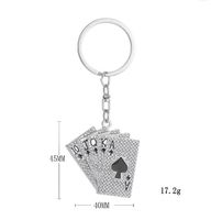 Simple Style Poker Alloy Plating Silver Plated Bag Pendant Keychain main image 2