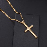 Punk Streetwear Cross Stainless Steel Pendant Necklace sku image 2