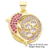 Classic Style Streetwear Animal Round Elephant Copper Plating Inlay Zircon 18k Gold Plated Charms sku image 11
