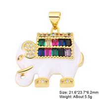 Classic Style Streetwear Animal Round Elephant Copper Plating Inlay Zircon 18k Gold Plated Charms sku image 5