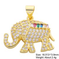 Classic Style Streetwear Animal Round Elephant Copper Plating Inlay Zircon 18k Gold Plated Charms sku image 2
