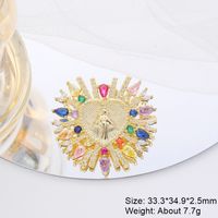 Classic Style Streetwear Animal Round Elephant Copper Plating Inlay Zircon 18k Gold Plated Charms sku image 39