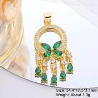 Classic Style Streetwear Animal Round Elephant Copper Plating Inlay Zircon 18k Gold Plated Charms sku image 37