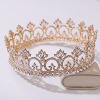 Elegant Shiny Crown Solid Color Alloy Rhinestone Crown main image 1