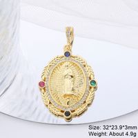 Classic Style Streetwear Animal Round Elephant Copper Plating Inlay Zircon 18k Gold Plated Charms sku image 23