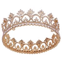 Elegant Shiny Crown Solid Color Alloy Rhinestone Crown main image 4