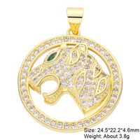 Classic Style Streetwear Animal Round Elephant Copper Plating Inlay Zircon 18k Gold Plated Charms sku image 8