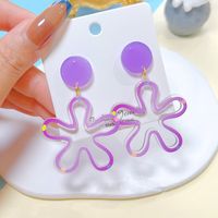 1 Pair Sweet Flower Printing Arylic Drop Earrings sku image 4