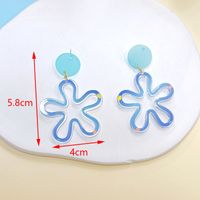 1 Pair Sweet Flower Printing Arylic Drop Earrings main image 4