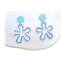 1 Pair Sweet Flower Printing Arylic Drop Earrings main image 2