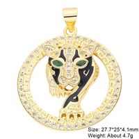 Classic Style Streetwear Animal Round Elephant Copper Plating Inlay Zircon 18k Gold Plated Charms sku image 13