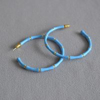 1 Pair Simple Style Color Block Patchwork Copper Earrings sku image 3