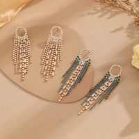 1 Paire Style Simple Couleur Unie Incruster Métal Zircon Boucles D'oreilles main image 2