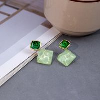 1 Pair Simple Style Square Inlay Alloy Zircon Drop Earrings main image 5