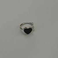 1 Piece Simple Style Heart Shape Enamel Copper Ear Cuffs main image 4