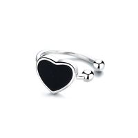 1 Piece Simple Style Heart Shape Enamel Copper Ear Cuffs sku image 1