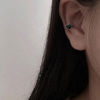 1 Piece Simple Style Heart Shape Enamel Copper Ear Cuffs main image 1