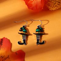 1 Pair Simple Style Shoe Inlay Alloy Artificial Gemstones Drop Earrings main image 4