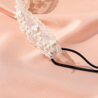 Simple Style Plaid Flower Gauze Inlay Pearl Hair Band main image 3