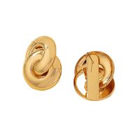 1 Pair Simple Style Double Ring Plating Alloy Ear Studs main image 3