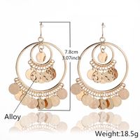1 Pair Ethnic Style Sequins Plating Alloy Drop Earrings main image 4