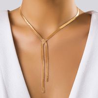 Simple Style Solid Color Copper Gold Plated Necklace In Bulk sku image 3