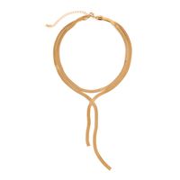 Copper 18K Gold Plated Elegant Geometric Solid Color Layered Tassel Long Necklace main image 11