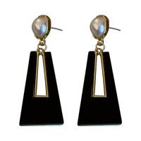 1 Pair Elegant Geometric Inlay Arylic Alloy Artificial Pearls Drop Earrings main image 2