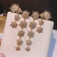 1 Pair Fairy Style Star Inlay Copper Zircon Drop Earrings main image 3