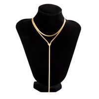 Simple Style Solid Color Copper Gold Plated Necklace In Bulk main image 2