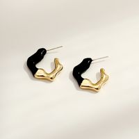 1 Pair Streetwear Color Block Alloy Copper Drop Earrings sku image 1