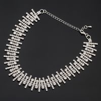 Simple Style Solid Color Metal Plating Inlay Artificial Crystal Rhinestones Women's Choker main image 1