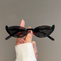 Hip-hop Streetwear Solid Color Pc Cat Eye Half Frame Women's Sunglasses sku image 8