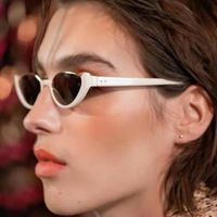 Hip-hop Streetwear Solid Color Pc Cat Eye Half Frame Women's Sunglasses main image 4