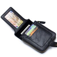 Men's Solid Color Pu Leather Zipper Buckle Wallets main image 5