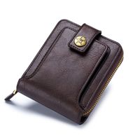Men's Solid Color Pu Leather Zipper Buckle Wallets sku image 3