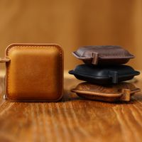 First Layer Cowhide Handmade Mini Tape Measure Measuring Tape Vintage Crazy Horse Leather Clothes Measuring Tape Measure Leather Keychain Pendant Tape Measure main image 4
