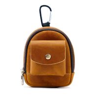 New Original Outdoor Sports Coin Purse Casual Portable Small Saddle Bag Cowhide Buggy Bag Zipper Bag Key Pouch sku image 2