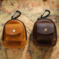 New Original Outdoor Sports Coin Purse Casual Portable Small Saddle Bag Cowhide Buggy Bag Zipper Bag Key Pouch main image 5