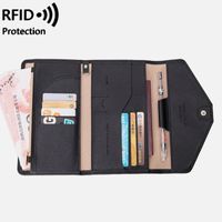 Unisex Business Basic Classic Style Solid Color Pu Leather Rfid Passport Holders main image 6