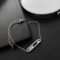 Fashion Oval Titanium Steel Inlay Zircon Necklace 1 Piece sku image 1