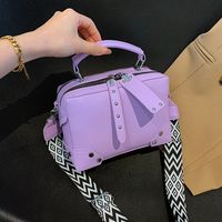 Women's Small Pu Leather Waves Solid Color Streetwear Square Zipper Square Bag main image 2
