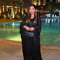 Mq068 Modes Muslim Abaya Fashion Dress Black Robe Shiny Figured Cloth Robe Two-piece Set main image 6