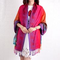 Women's Lady Gradient Color Flower Cotton Shawl sku image 4