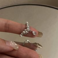 Elegant Romantic Rose Artificial Pearls Alloy Wholesale Rings main image 5